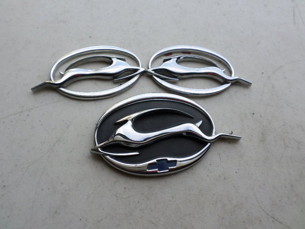 2000-2004 Chevy Impala Side Fender & Rear Trunk Emblem Badge Set - 3-Piece Chrome Logo Kit (10424490, 10424491, 10437467) - Perfect for Restoration & Customization Projects