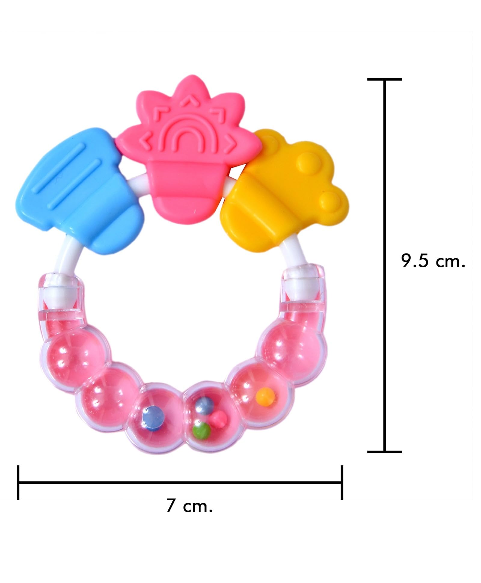 Sparkle Joy Baby Rattle Teething Toys - BPA-Free Natural Teether for Infants & Toddlers - Soft Pink Baby Chew Toy for Soothing Sore Gums | Perfect for Newborns, Crawling & Sensory Play