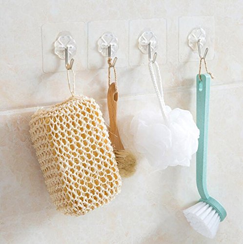 50-Pack Heavy Duty Self-Adhesive Wall Hooks - No Drill, No Damage Removable Hangers (20lb Capacity) - Perfect for Kitchen, Bathroom, Towel & Home Organization