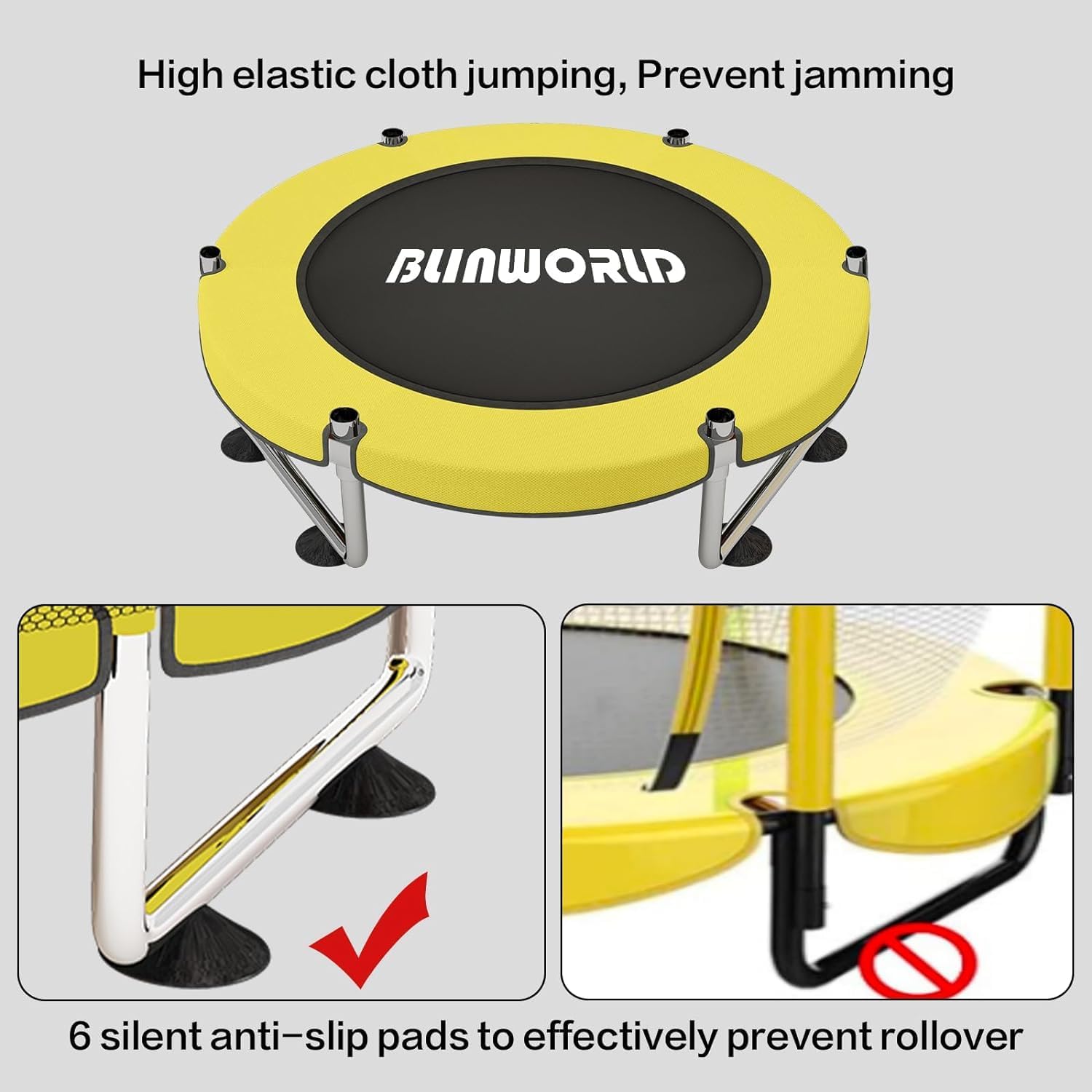 Best Kids Trampoline with Basketball Hoop - Adjustable Indoor/Outdoor Toddler Trampoline (440lbs Capacity) - Safe Jumping Fun for Backyard, Playroom & Birthday Parties