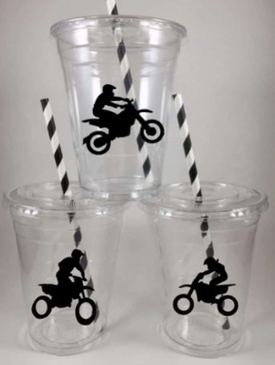 Dirt Bike Themed Disposable Party Cups - Set of 12 for Birthday Celebrations & Outdoor Adventures