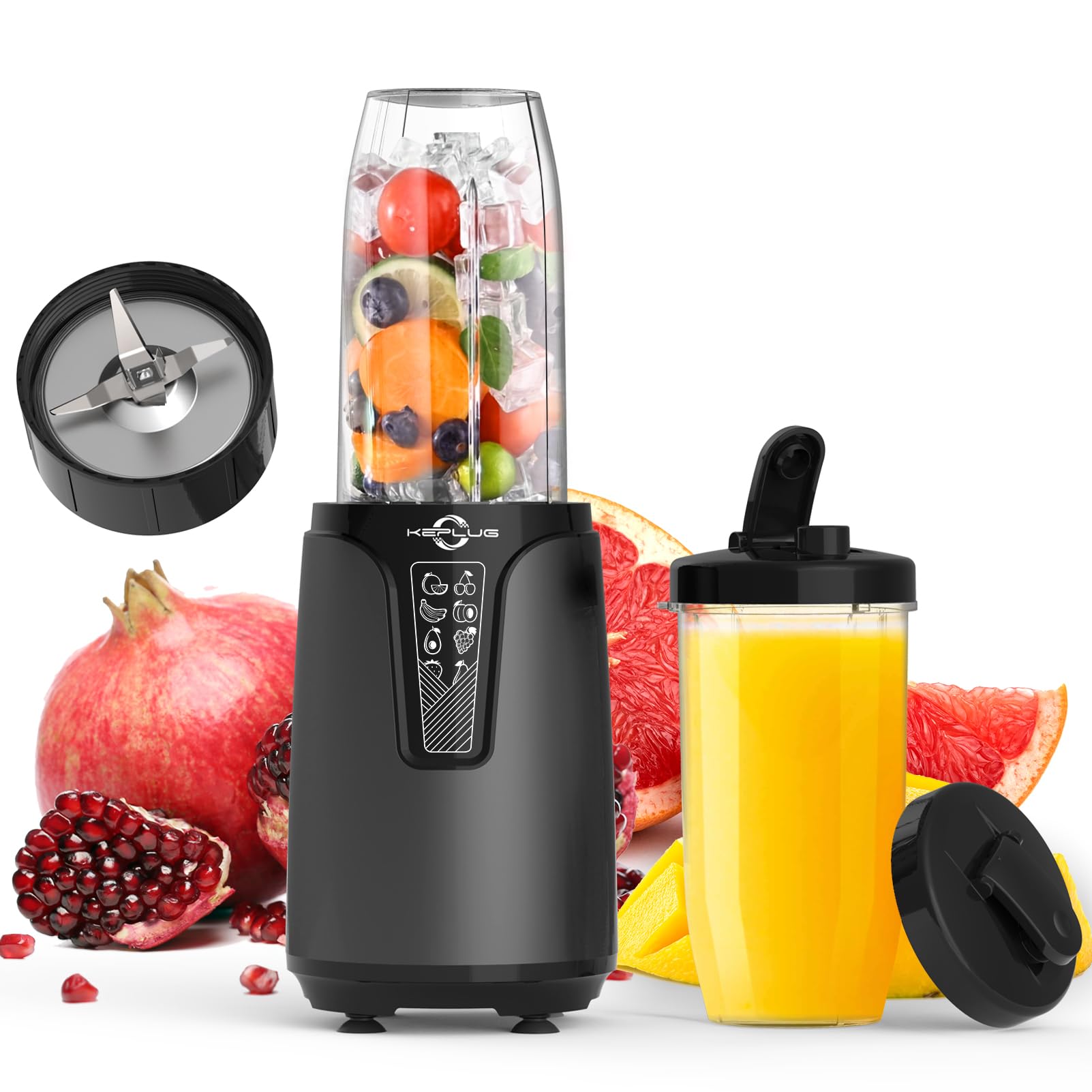 Portable Blender 850W - Personal Blender for Shakes, Smoothies & Protein Drinks with 6-Blade System, Includes 2x20oz Travel Cups - Perfect for Kitchen, Baby Food & On-The-Go Blending | Compact Countertop Blender for Fruits, Vegetables & Healthy Drinks