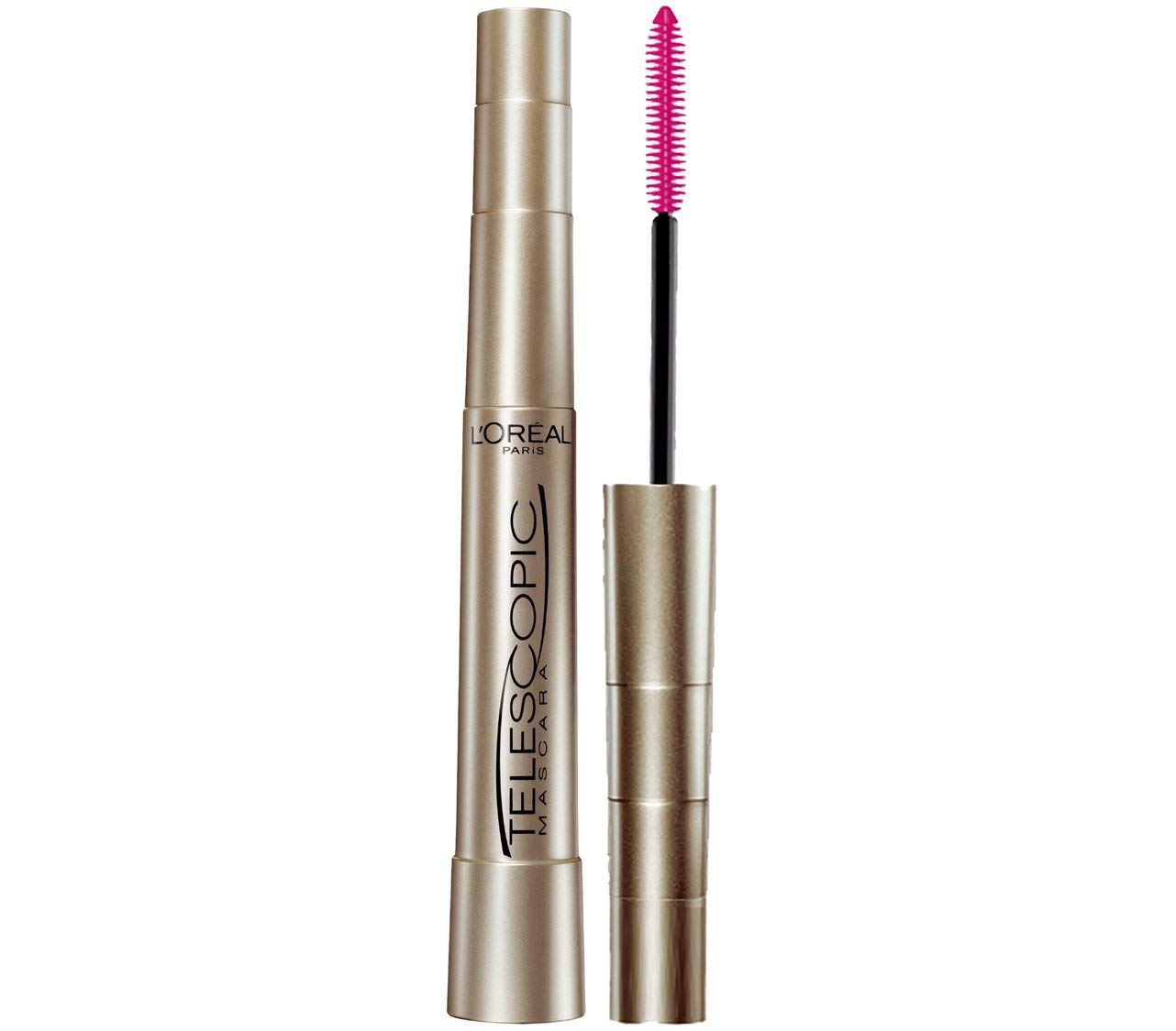 L’Oréal Paris Telescopic Original Lengthening & Lash Separating Mascara - Dual Precision Brush, Washable, Blackest Black, 0.27 Fl Oz (2 Pack) for Voluminous Lashes & Everyday Glam Makeup