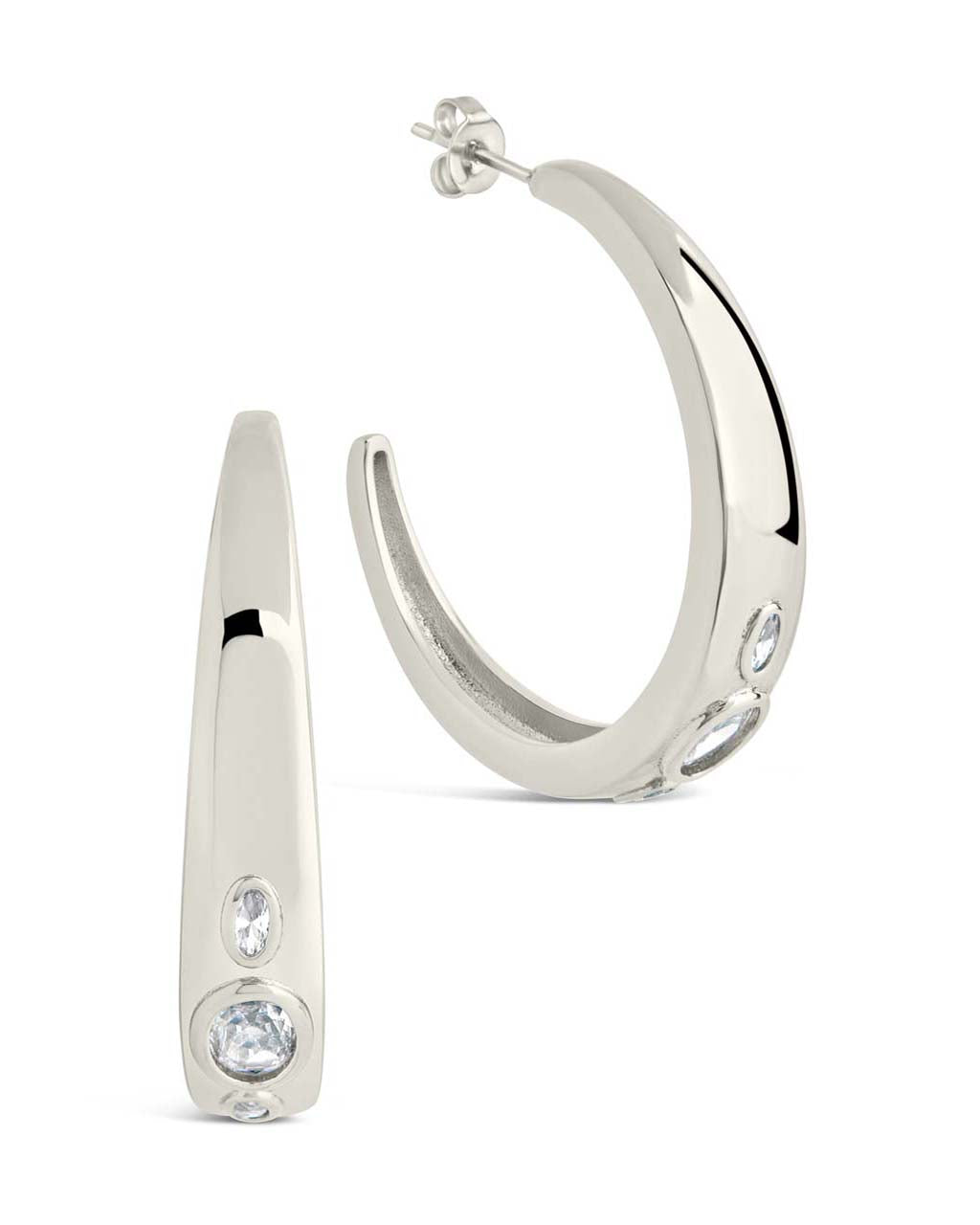 Soren Oval CZ Statement Hoops - Elegant Cubic Zirconia Earrings for Women, Perfect for Parties, Weddings & Special Occasions