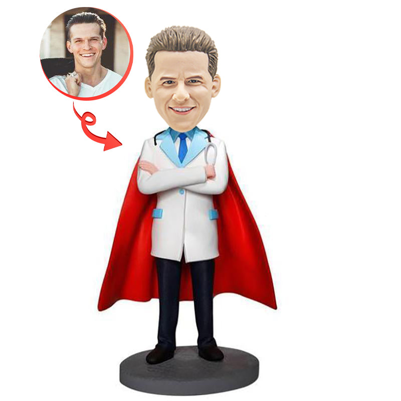 Custom Doctor Bobblehead - Personalized Superhero Doctor Figurine for Office Desk, Gifts & Collectibles