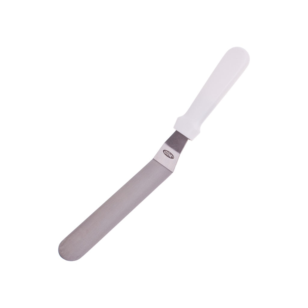 Dline Professional Stainless Steel Offset Palette Knife - 20cm Blade for Cake Decorating, Painting & Sculpting - Perfect for Bakers, Artists & DIY Crafts (White)