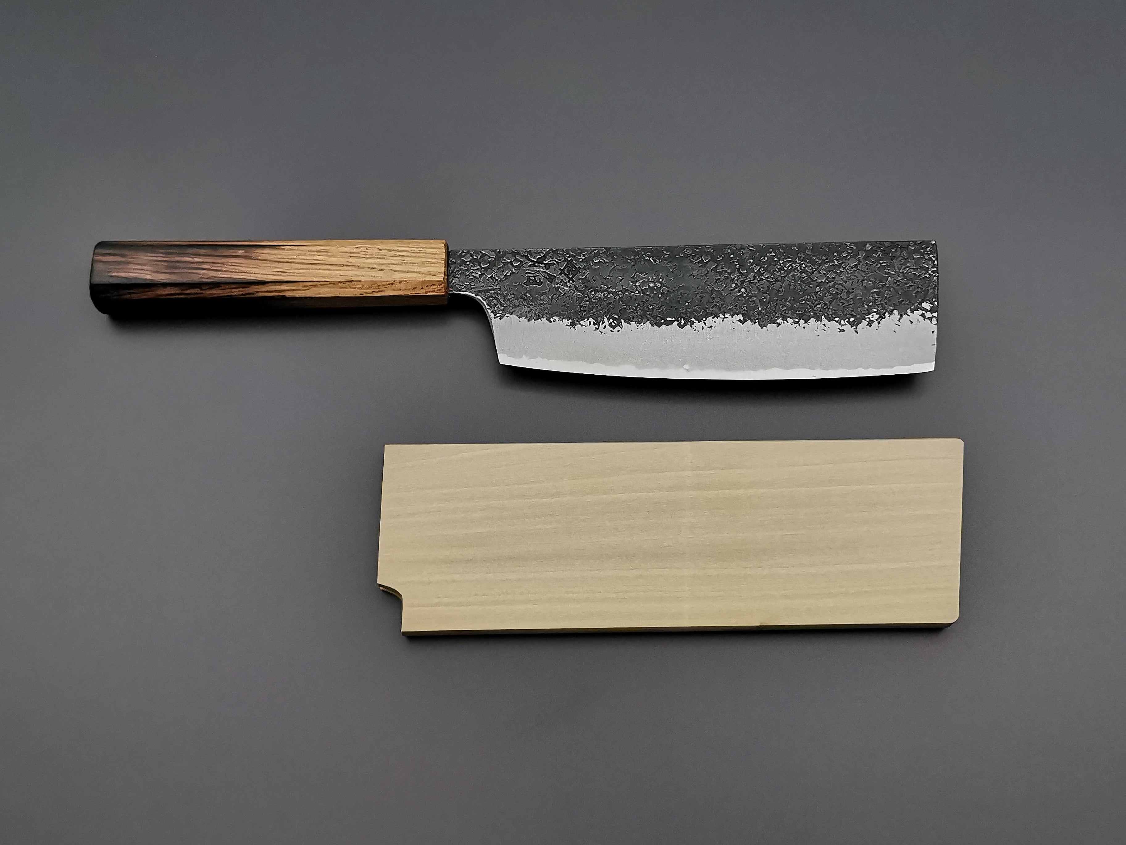 Premium Itsuo Doi Homura Guren Blue #2 Nakiri Knife - Japanese High-Carbon Steel Kitchen Knife for Professional Chefs & Home Cooking - Perfect for Slicing Vegetables, Herbs & Sushi Ingredients
