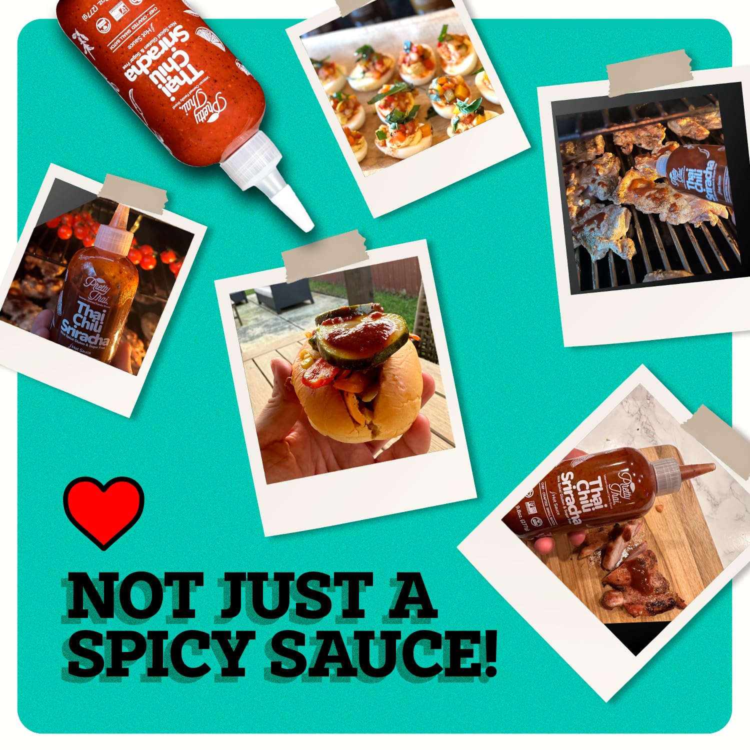 Premium Thai Chili Sriracha Hot Sauce - Authentic Asian Spicy Sauce for Stir Fry, Marinades & Dipping | Non-GMO, Gluten Free, Sugar Free, Vegan, All Natural Ingredients (9.8oz/277g) | Perfect for Asian Cuisine, BBQ, Burgers & Cooking at Home