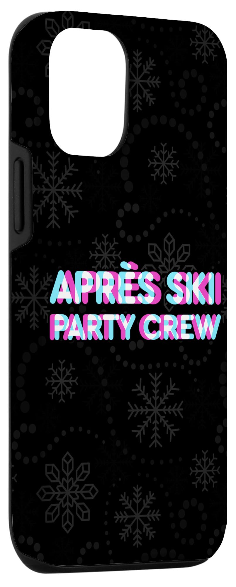 Funny Anaglyph Winter Sports iPhone 12/12 Pro Case - Ski Party Crew Quote Design - Perfect for Ski Trips, Snowboarding & Winter Vacations