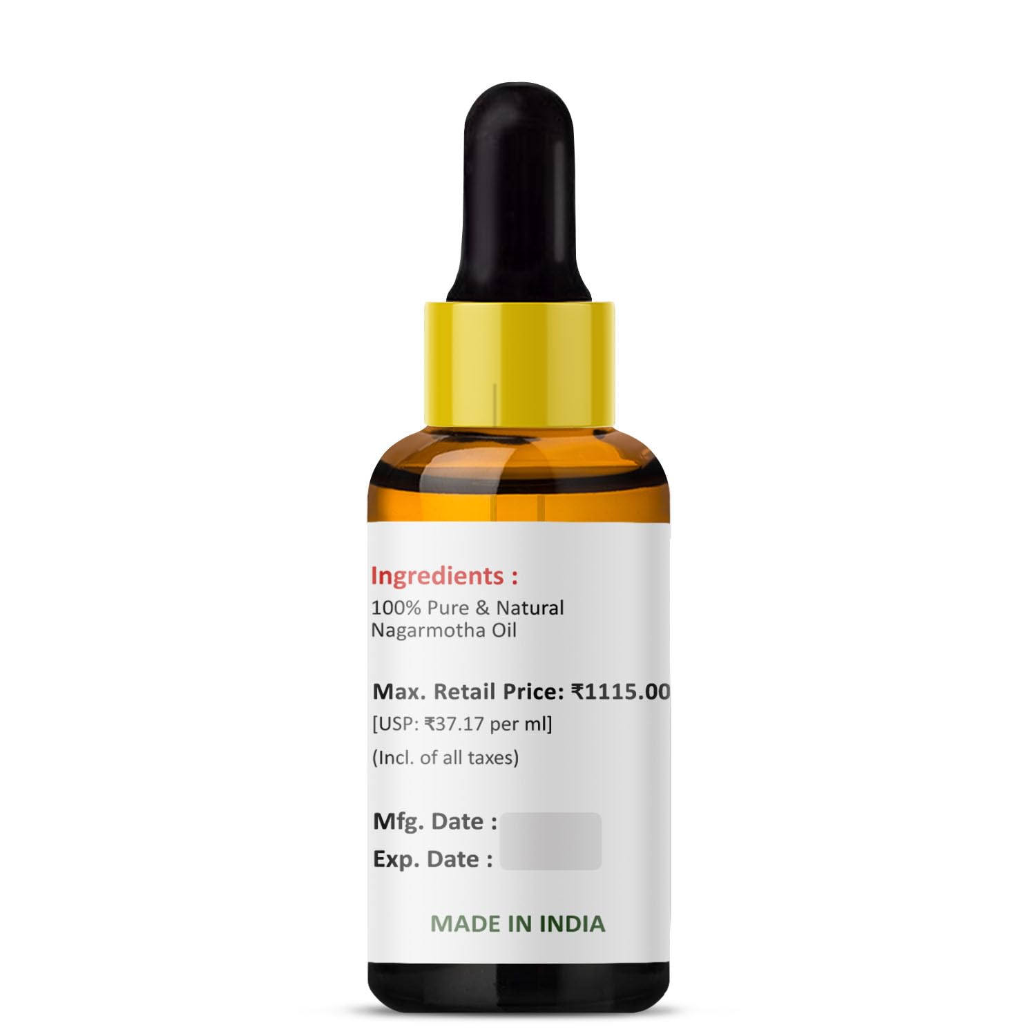 PRZ Nagarmotha Essential Oil - 100% Pure Natural Undiluted Aromatherapy Oil for Skin, Hair & Relaxation (30ml) - Perfect for Massage, Diffuser & DIY Beauty Products