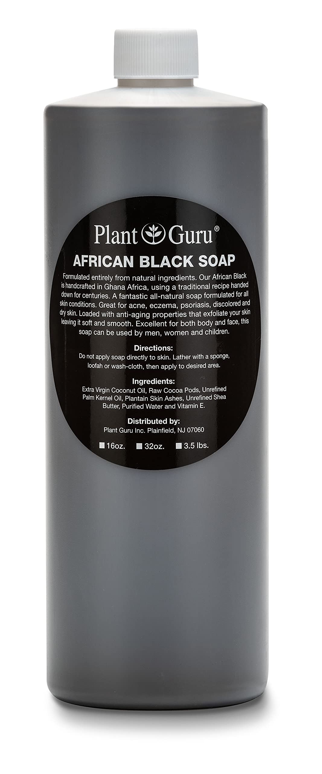 100% Pure Natural African Black Soap Liquid 32oz - Organic Ghana Raw Black Soap for Acne Treatment, Eczema & Psoriasis Relief, Dry Skin Care, Scars & Dark Spot Remover - Best Face & Body Wash for Pimples & Blackheads - Perfect for Daily Skincare Routine & Sensitive Skin Care