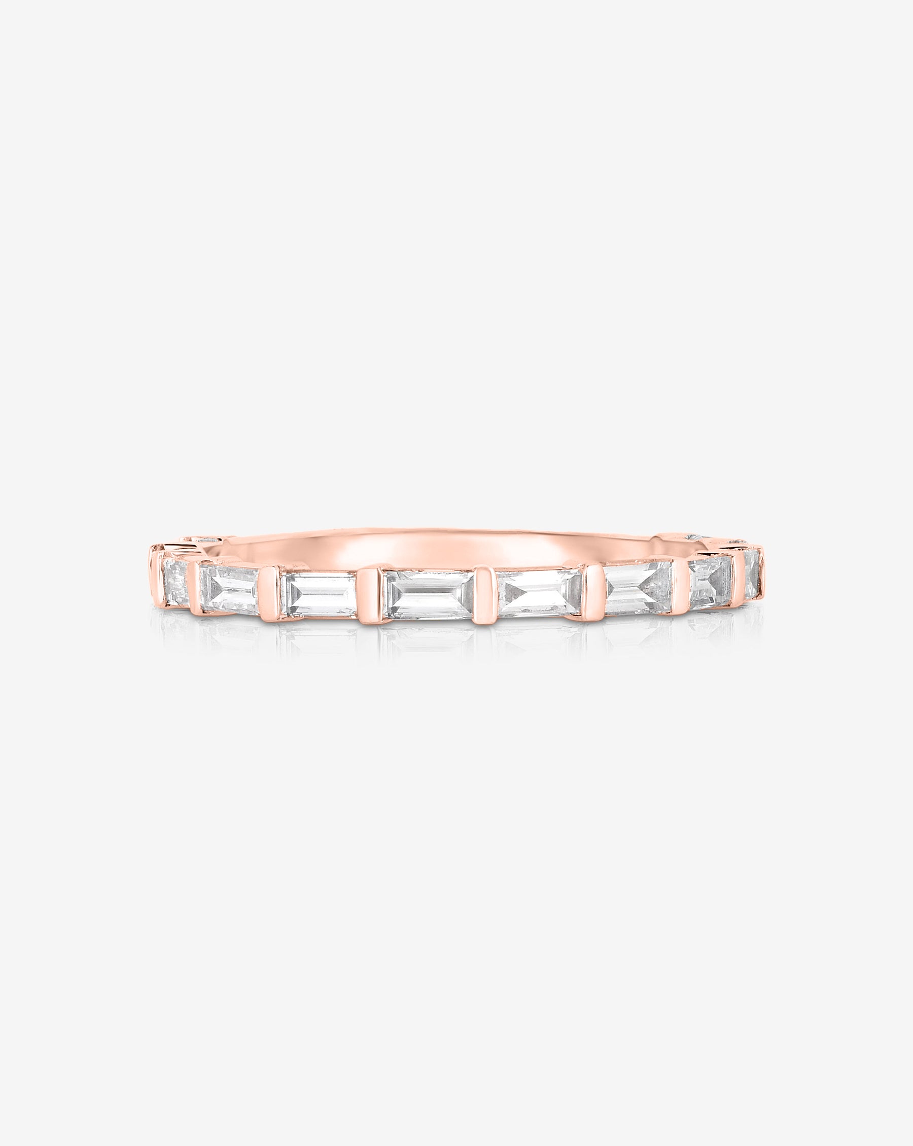 3/4 Carat Diamond Baguette Bar Band Ring for Women - Elegant Stackable Wedding & Anniversary Jewelry Gift