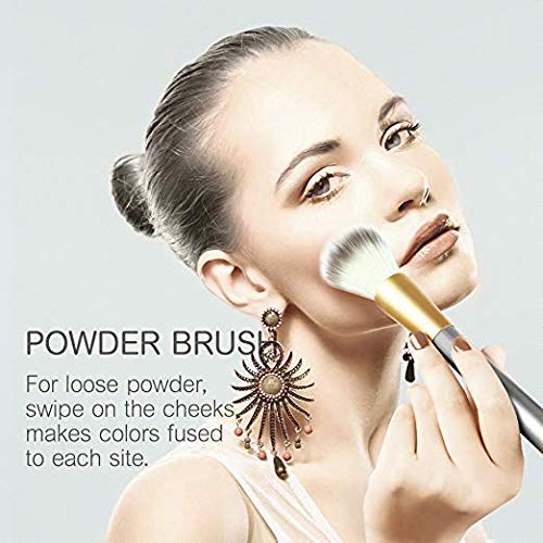 28Pcs Makeup Brush Set with Beauty Blenders & Travel Bag - Synthetic Foundation, Powder, Concealer, Eyeshadow & Blush Brushes - Champagne | Perfect for Professional Makeup Artists & Travel Beauty Kits