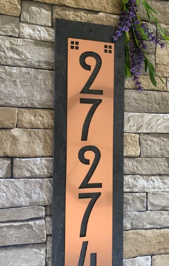 Custom Slate Address Plaque - Personalized Craftsman Style House Numbers 1-5 - Durable Outdoor Home Sign for Porch, Mailbox & Front Door Decor