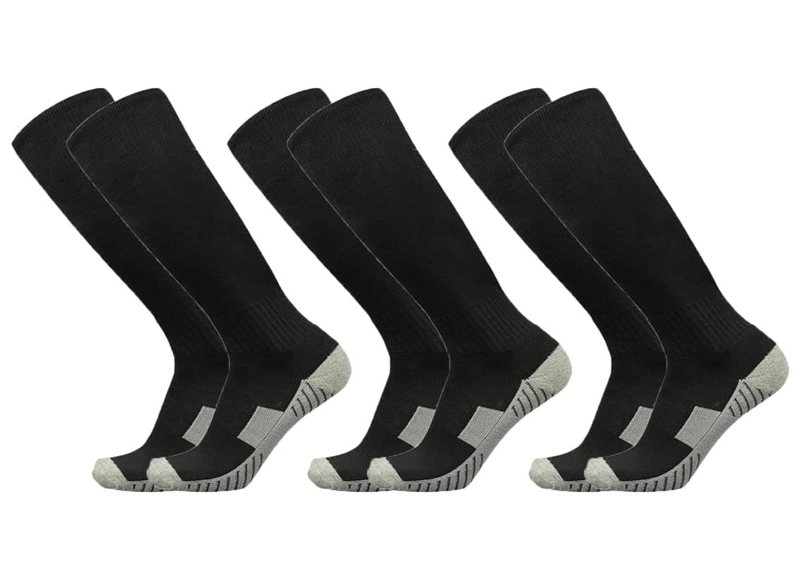 Baseball Socks 3 Pairs for Kids Youth & Adults (4-20 Years) - Team Sports Athletic Socks with Cushion for Baseball, Softball & Soccer - Perfect for Games, Practice & Training