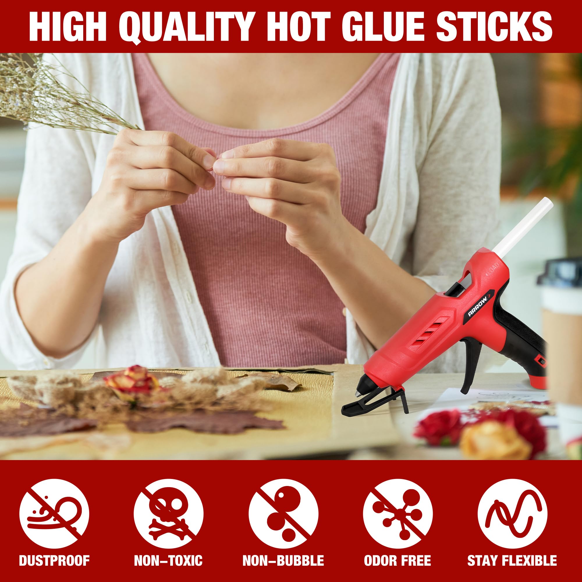 Arrow 200-Pack Full Size Hot Glue Sticks - 4
