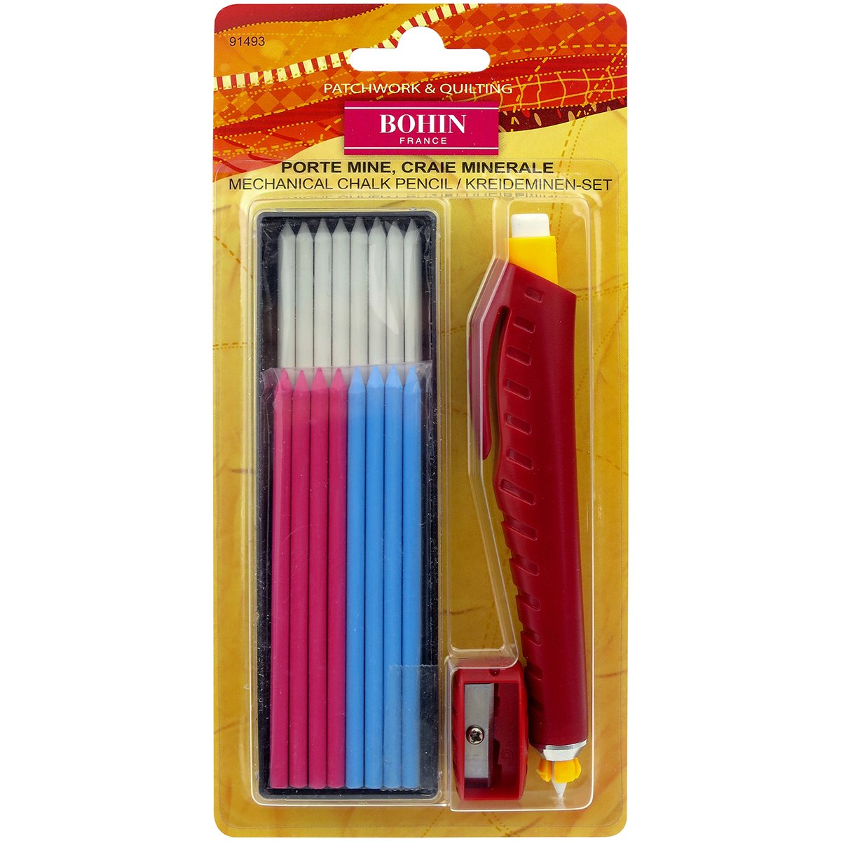Bohin Chalk Cartridge Set - 12 Vibrant Colors for Fabric Marking & Quilting - Perfect for Sewing, Embroidery, and DIY Craft Projects