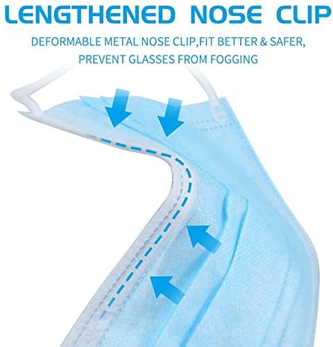100 Packs (10 Count/Bag) ASTM F2100-19 Level 2 Medical Grade Disposable Face Masks - 3-Layer High Filtration Blue Surgical Masks with Melt-Blown & Non-Woven Fabric - Ideal for Healthcare, Office & Public Safety Protection