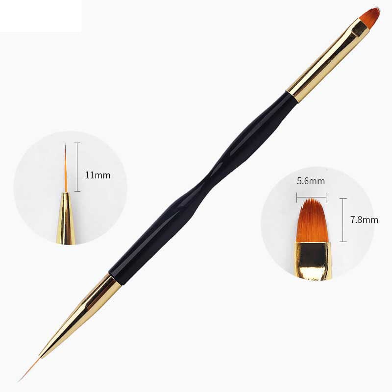 3pcs Double Head UV Gel Nail Brushes for Professional Nail Art - Perfect for Salon, Home Manicure & DIY Gel Polish Application