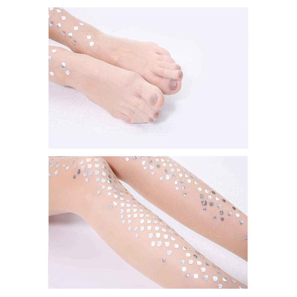 Sheer Stockings for Women - Mermaid Tights with Sequin & Glitter Design - Elegant Pantyhose for Party, Cosplay, Date Night & Special Occasions