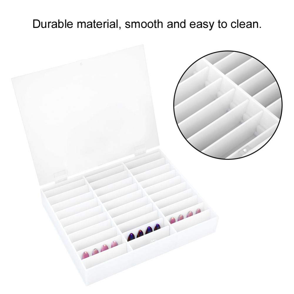 Sonew Empty Nail Tips Display Box - Acrylic Nail Organizer Storage Case for Fake Nails, Nail Art Decorations & Manicure Supplies (White) | Perfect for Salon, Home Nail Studio & Professional Nail Technicians