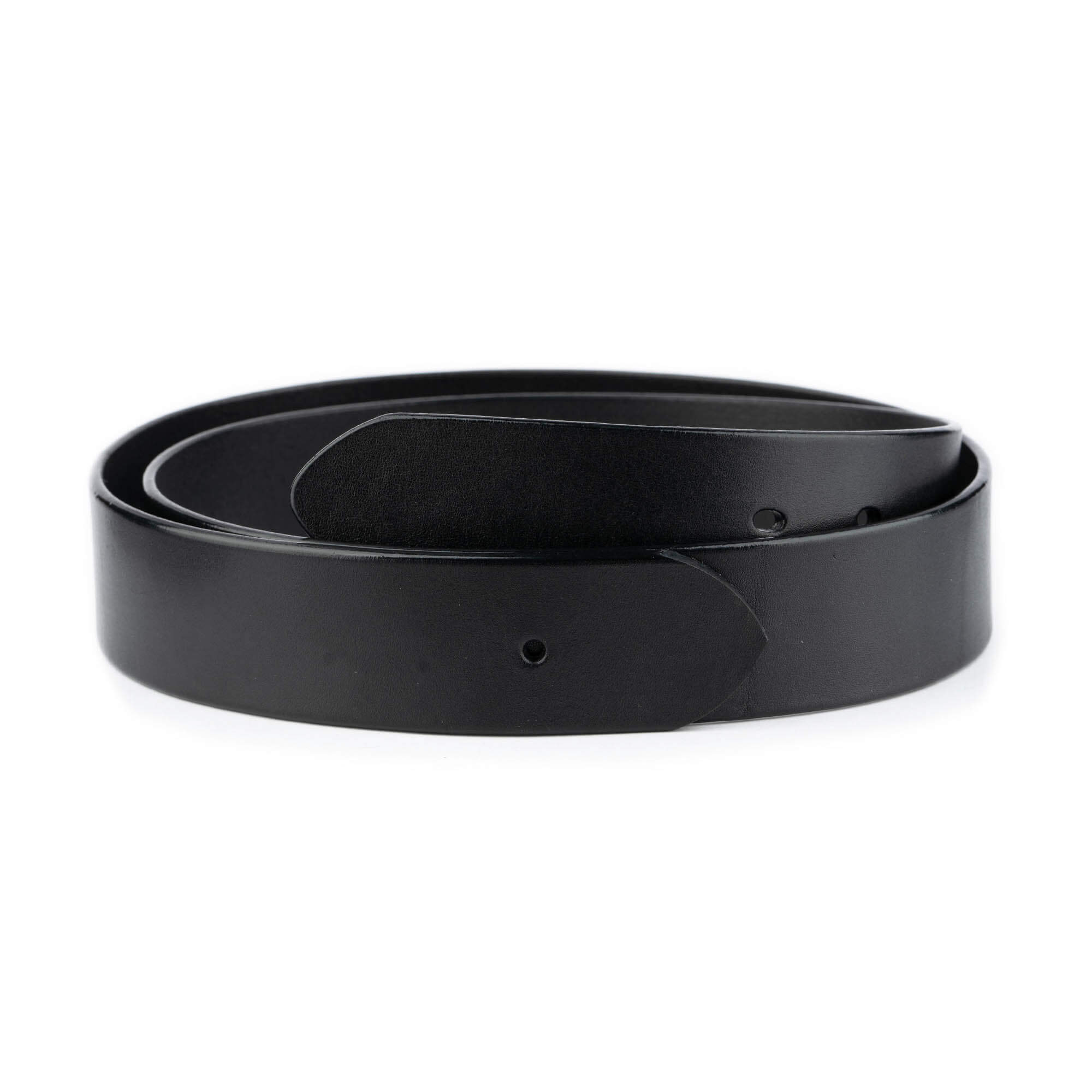 4.0 cm Black Thick Genuine Leather Belt Strap Replacement for Ferragamo Buckles - Premium Men's Dress Belt with Pre-Made Holes for Business & Formal Occasions