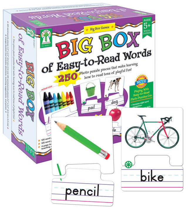 Big Box of Easy to Read Words - Kindergarten to 2nd Grade Learning Board Game | Fun Educational Game for Early Reading Skills | Perfect for Classroom & Homeschool Activities