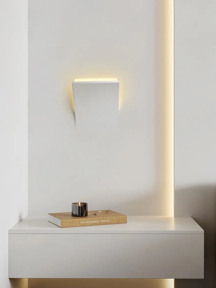 Minimalist Modern Wall Sconce Light - Set of 2, Dimmable LED Wall Lamp for Bedroom, Living Room, Hallway & Staircase Lighting