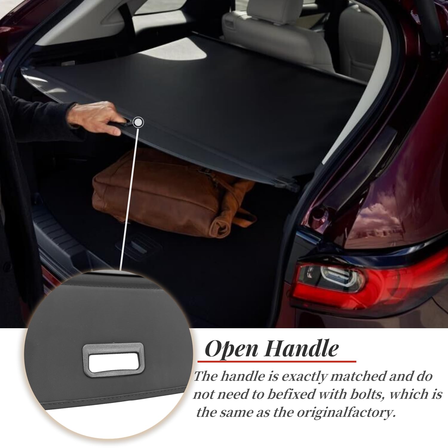 VESUL Retractable Trunk Cargo Cover for Volkswagen VW Tiguan 2025-2018 - Universal Security Shade Shield & Tonneau Cover with Extra Canvas - Perfect for Road Trips, Grocery Hauling, and Luggage Privacy Protection