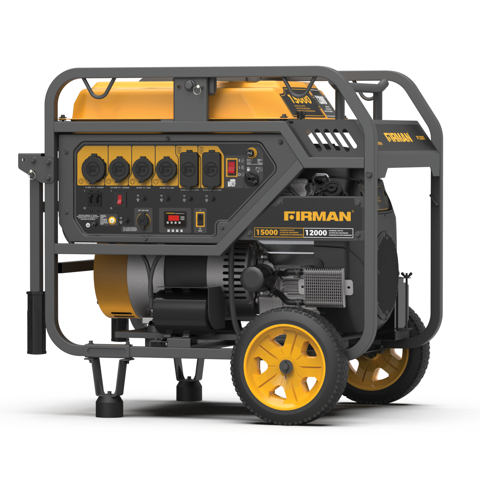 15000W Portable Gas Generator with Electric Start - Dual Voltage 120V/240V for Home Backup, Camping & Outdoor Power Supply