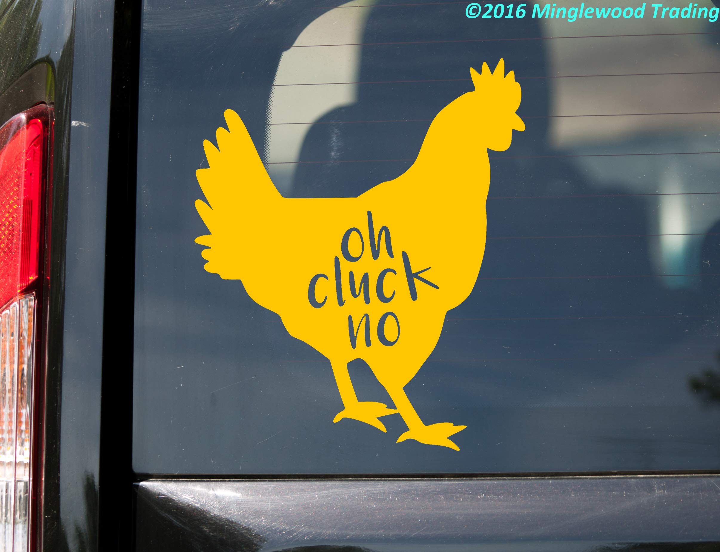 Funny Chicken Vinyl Sticker - Oh Cluck No Farm Decal for Laptops, Cars & Water Bottles - Cute Rooster Hen Die-Cut Sticker for Farmers & Poultry Lovers