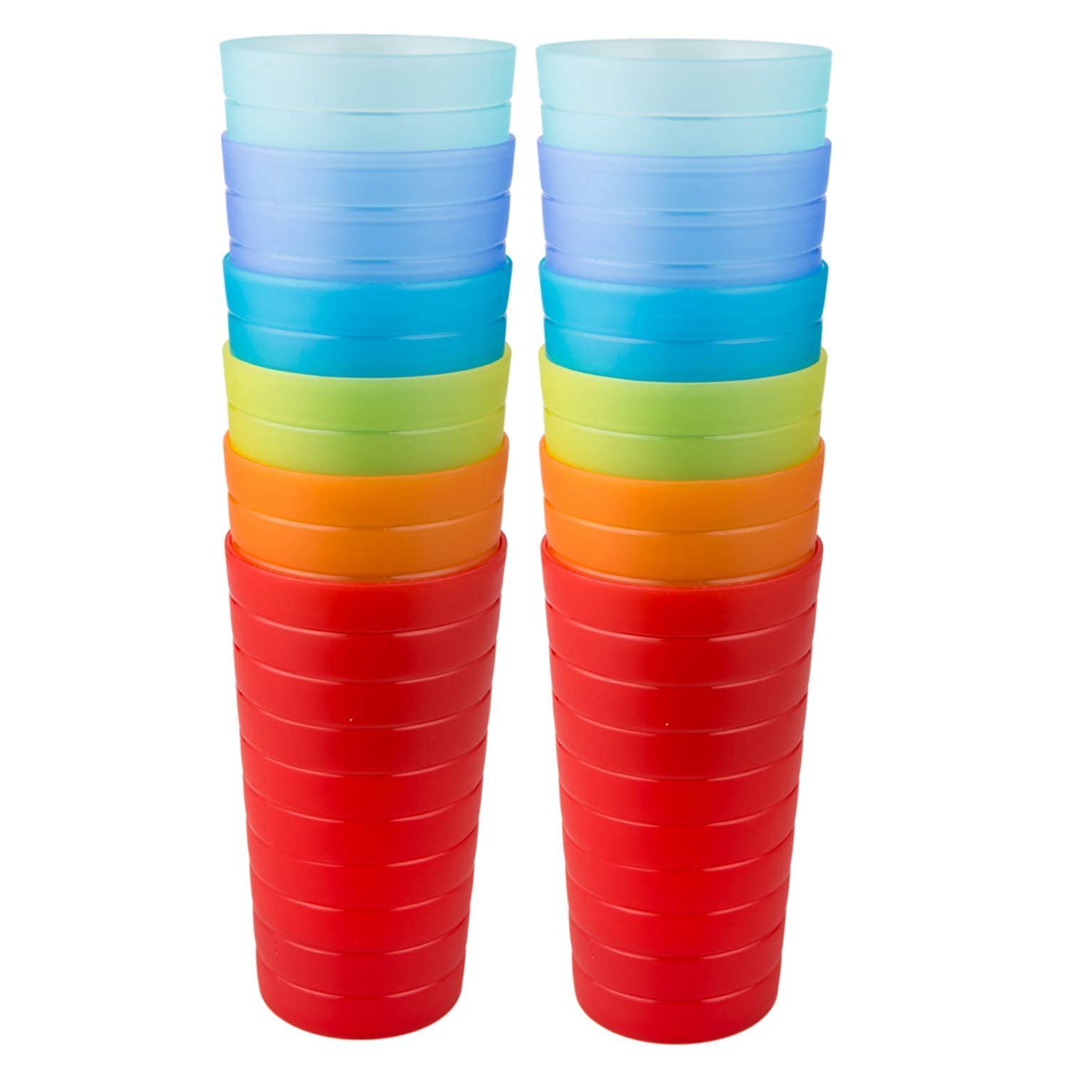 AOYITE 32oz & 22oz Reusable BPA-Free Plastic Cups with 10 Inch Dinner Plates Set - Dishwasher Safe Drinkware for Parties, Picnics & Everyday Use