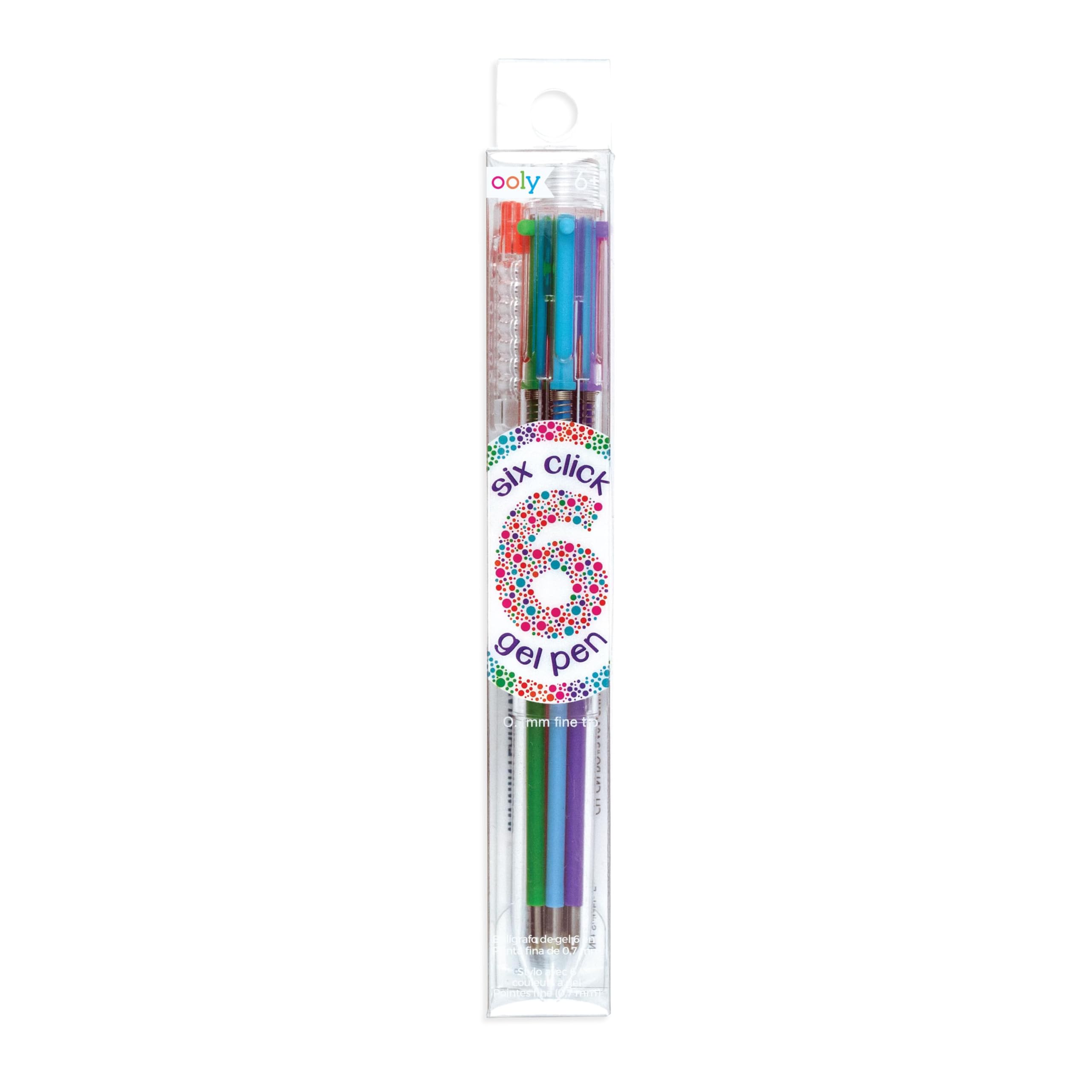 Ooly 6-in-1 Retractable Gel Pen Set - 6 Unique Colors with 0.7mm Fine Tip for Smooth Writing & Doodling - Perfect for Easter Activities, School Projects, Office Work & Creative Journaling