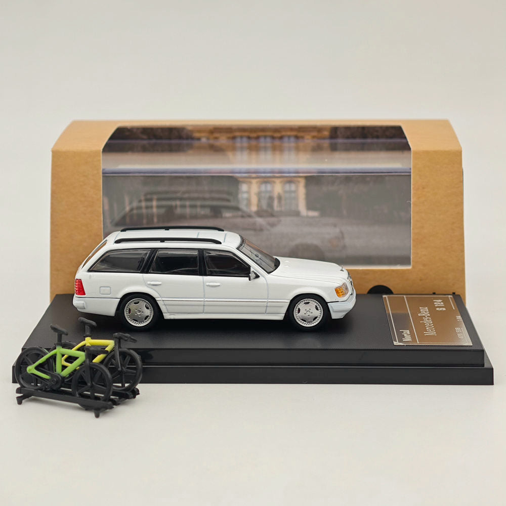 1:64 Scale Mercedes Benz S124 Diecast Model Car - White & Black Collectible Toy for Adults & Kids | Perfect for Display, Gifts, and Diecast Collections