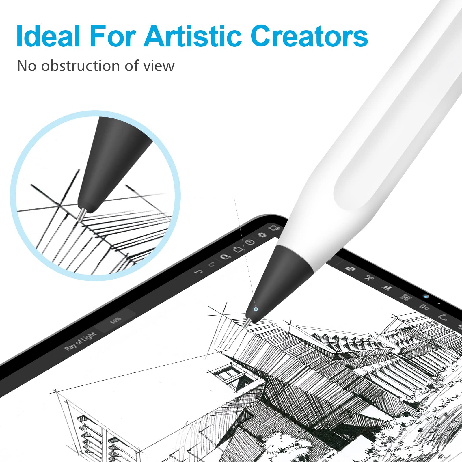 Apple Pencil Tips 2-Pack for Pro/1st/2nd Gen - Precise 0.72mm Nibs for iPad Drawing & Note-Taking