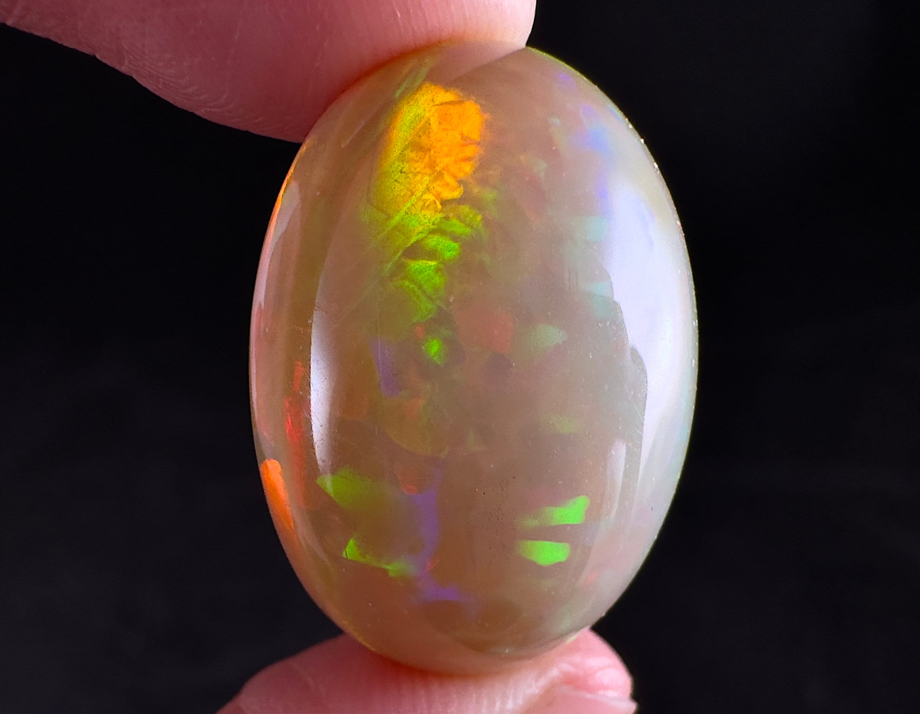 Natural Welo Opal Cabochon Oval - Premium Gemstone for Jewelry Making (54323) | Handcrafted Pendants, Rings & DIY Beading Projects