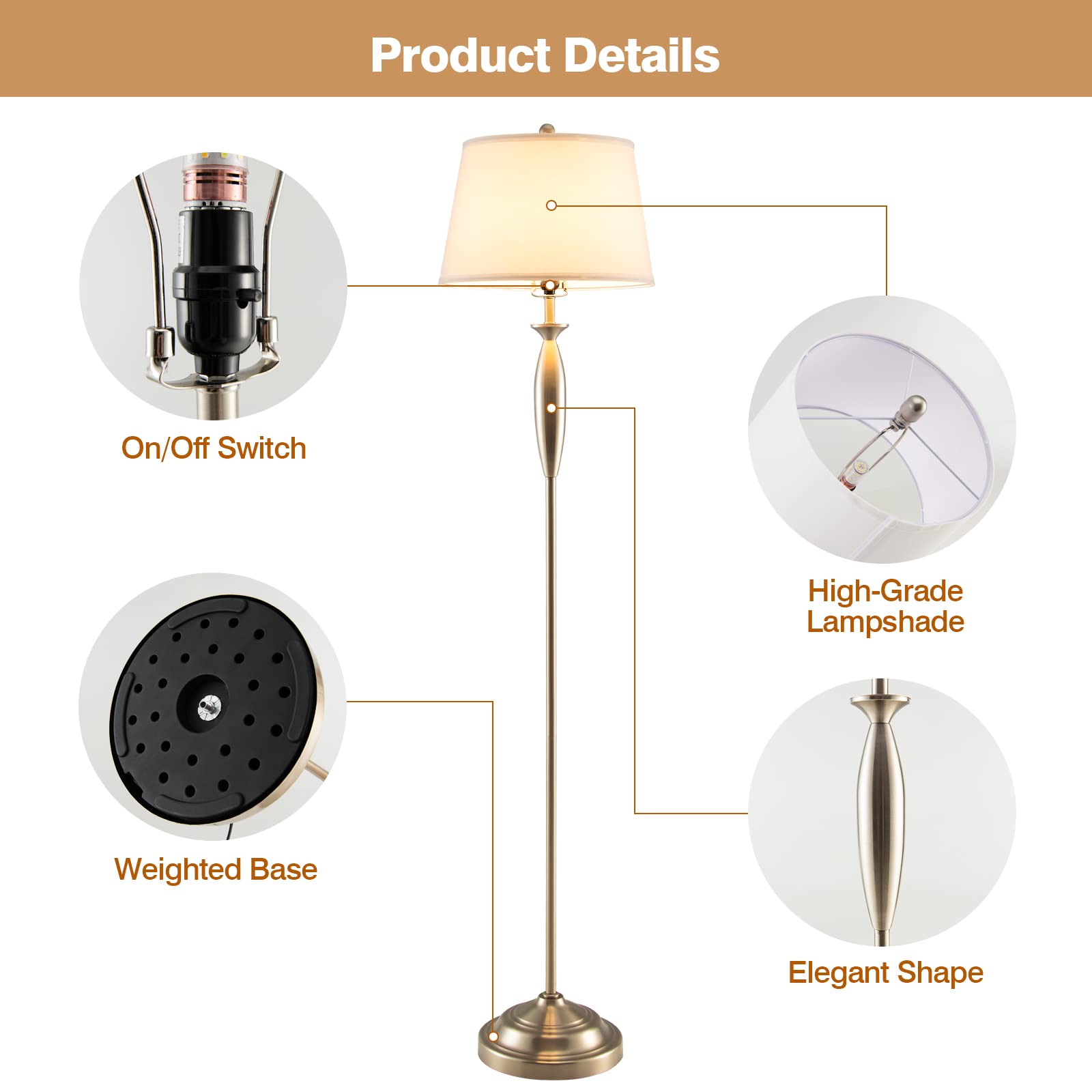 Tangkula 3-Piece Modern Lighting Set - 2 Table Lamps & 1 Floor Lamp with Weighted Base & Eye-Protecting Shade | E26 Bulb Compatible (Nickel Finish) | Perfect for Bedroom, Living Room, Study & Home Office Decor