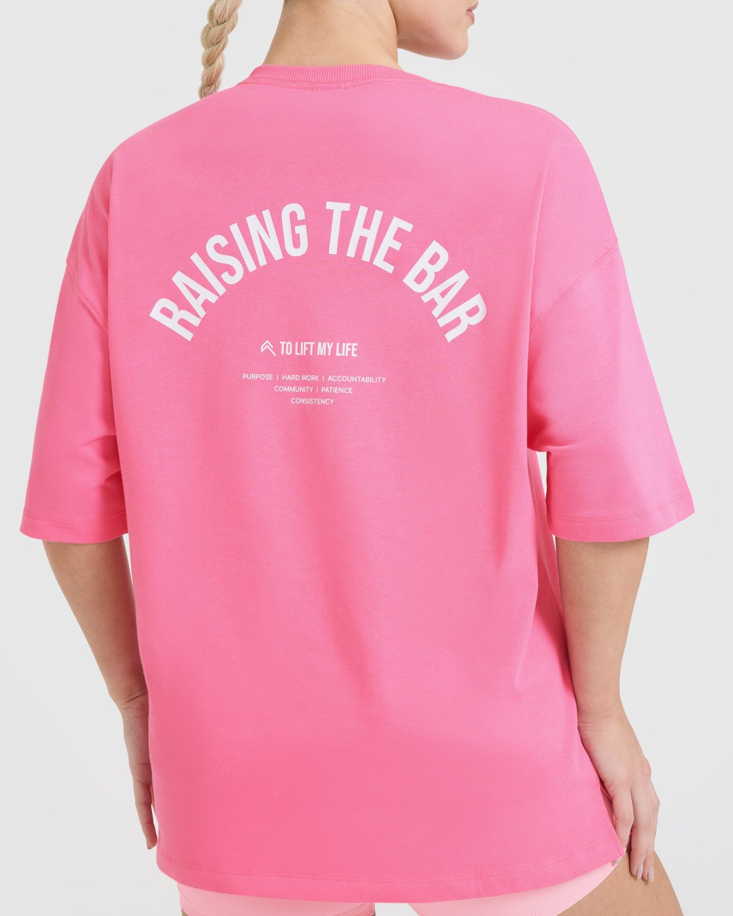 Raising The Bar Graphic Unisex T-Shirt | Peony Pink | Casual Streetwear for Men & Women | Perfect for Gym, Outings & Everyday Wear