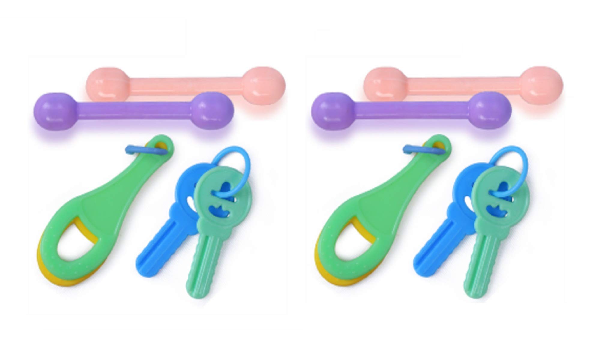 BPA-Free Silicone Baby Teether Toy - 3-in-1 Teething Keys for Infants & Toddlers | Soothing Textured Surface for Gum Relief | Perfect for Home, Travel & Daycare (Pack of 2)