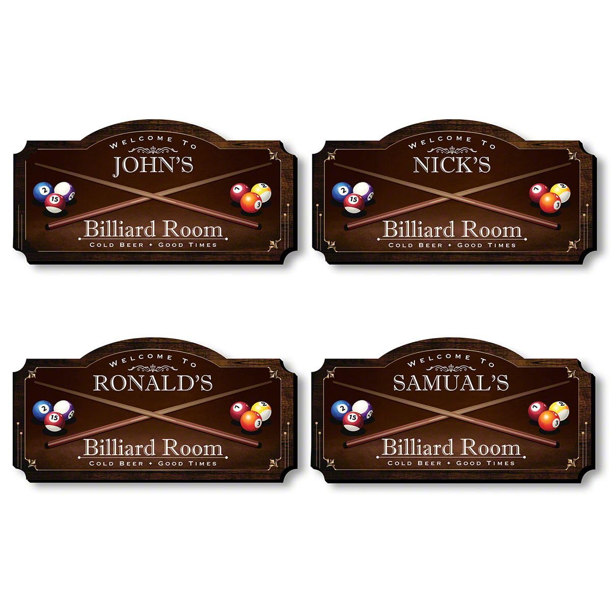 Personalized Wooden Billiard Room Sign - Custom Man Cave Decor for Pool Table & Game Room - Perfect for Home Bars, Basements, and Entertainment Spaces