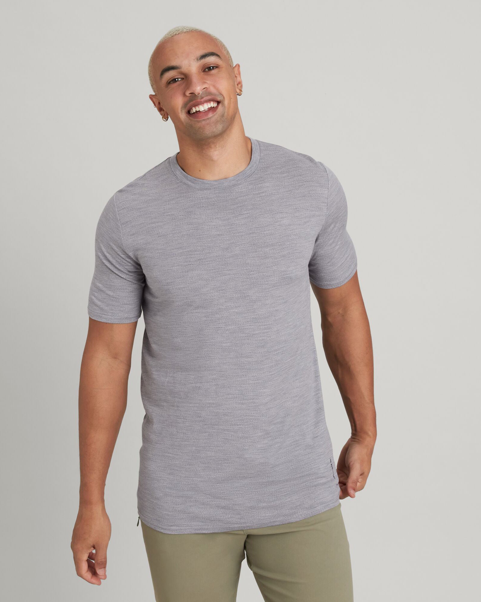 100% Merino Wool T-Shirt for Men - Mid Grey Marle | Soft & Breathable Base Layer for Hiking, Travel & Outdoor Activities