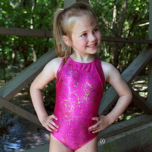 Eurotard Girls & Womens Metallic Splatter Gymnastics Leotard - Racerback Dancewear for Ballet, Cheerleading & Performance - Perfect for Competitions & Recitals
