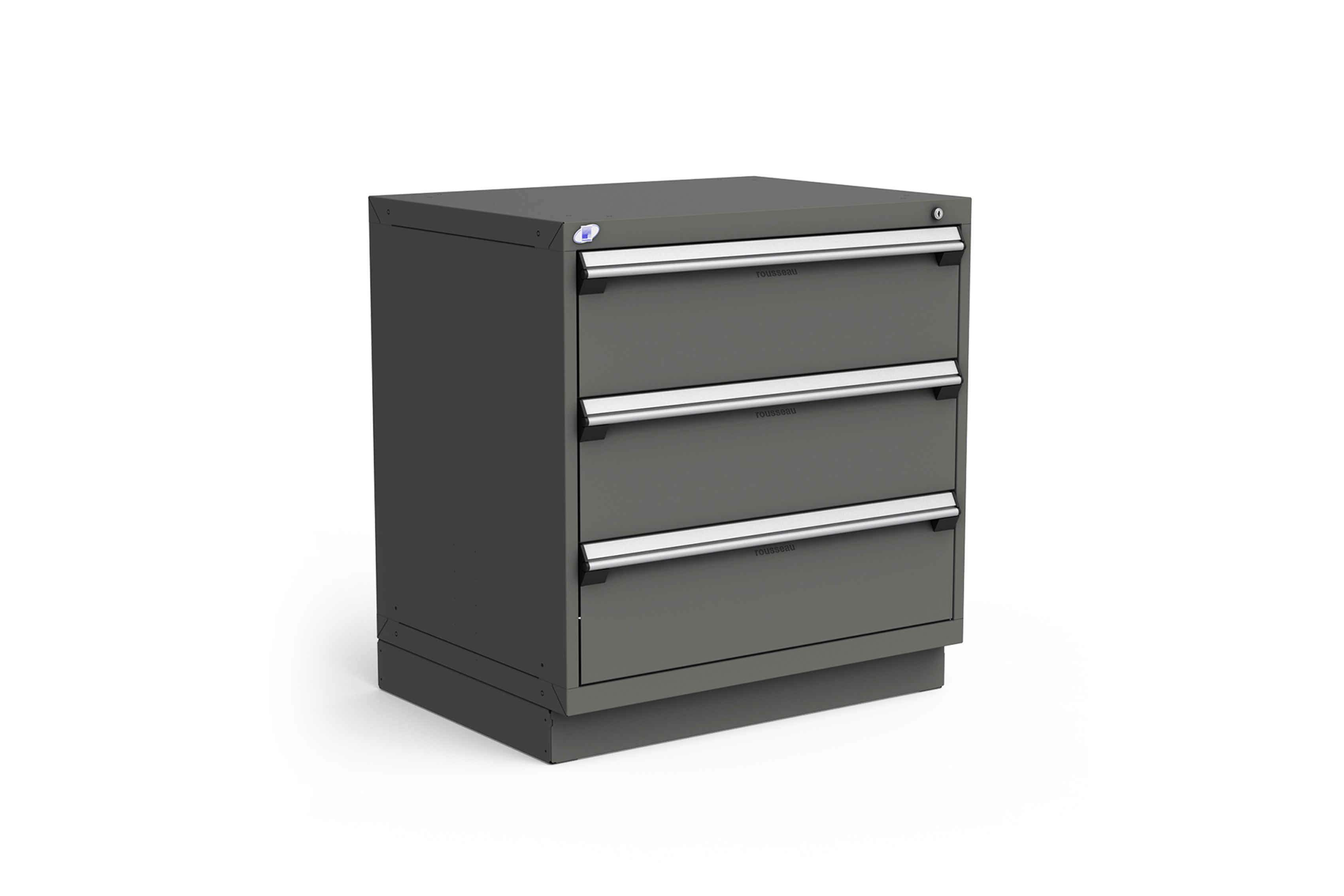 Rousseau 3 Drawer Cabinet - Modern Wooden Storage Organizer for Bedroom, Living Room & Office - Space Saving Furniture with Smooth Gliding Drawers