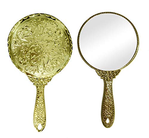 Premium Golden Makeup Mirror for Women & Girls - Lightweight 30g, Unique Design - Perfect for Vanity, Travel & Home Use
