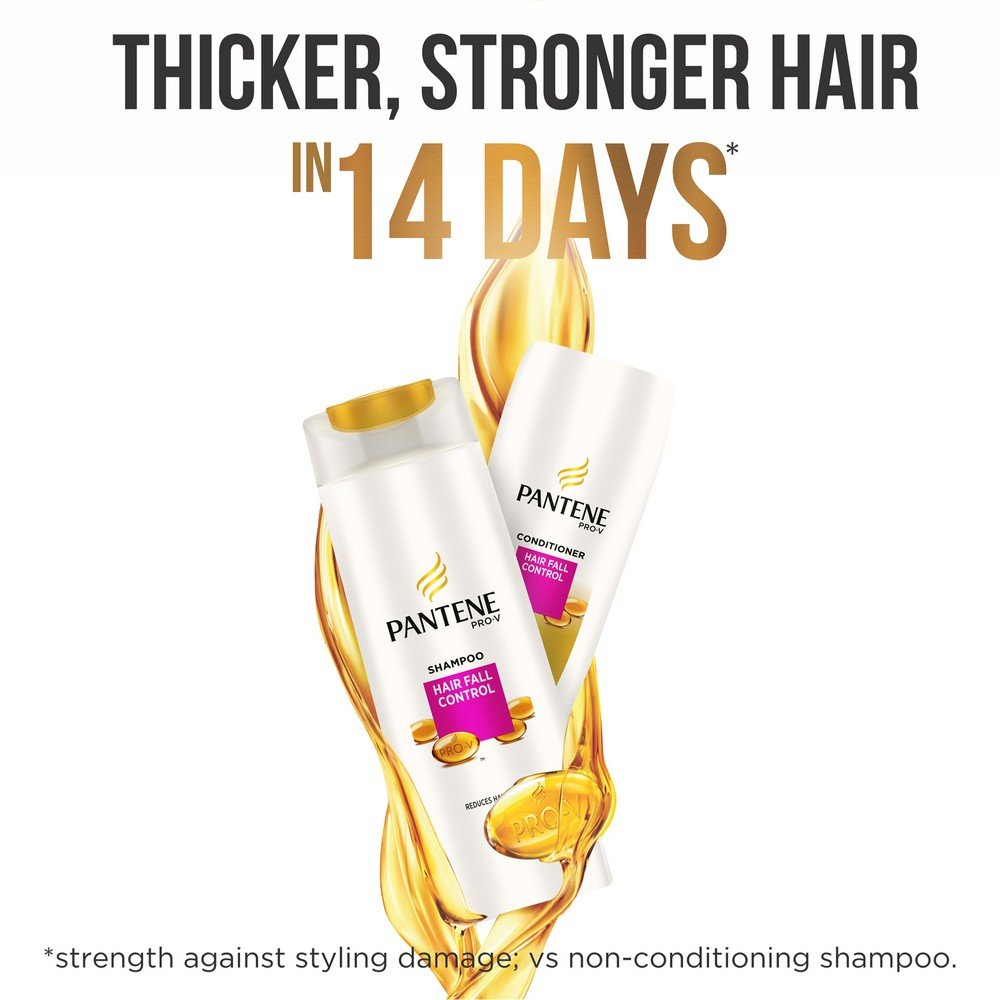 Pantene Pro-V Hair Fall Control Shampoo for Women & Men - 12.2 fl oz (360ml) - Reduces Hair Loss & Strengthens Hair - Daily Use for Thicker, Healthier Hair - Ideal for Home & Travel