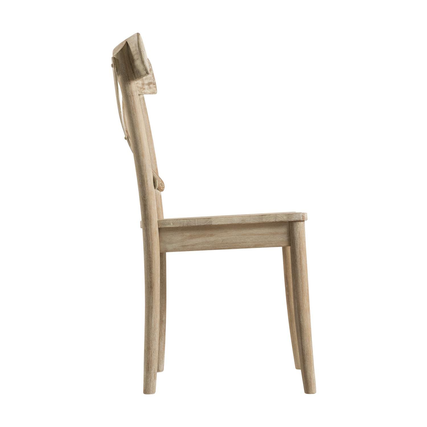 Picket House Furnishings Keaton X-Back Wooden Side Chair Set of 2 - Solid Oak Dining Chairs for Kitchen, Dining Room & Farmhouse Decor - Comfortable & Stylish Seating for Home & Restaurant Use