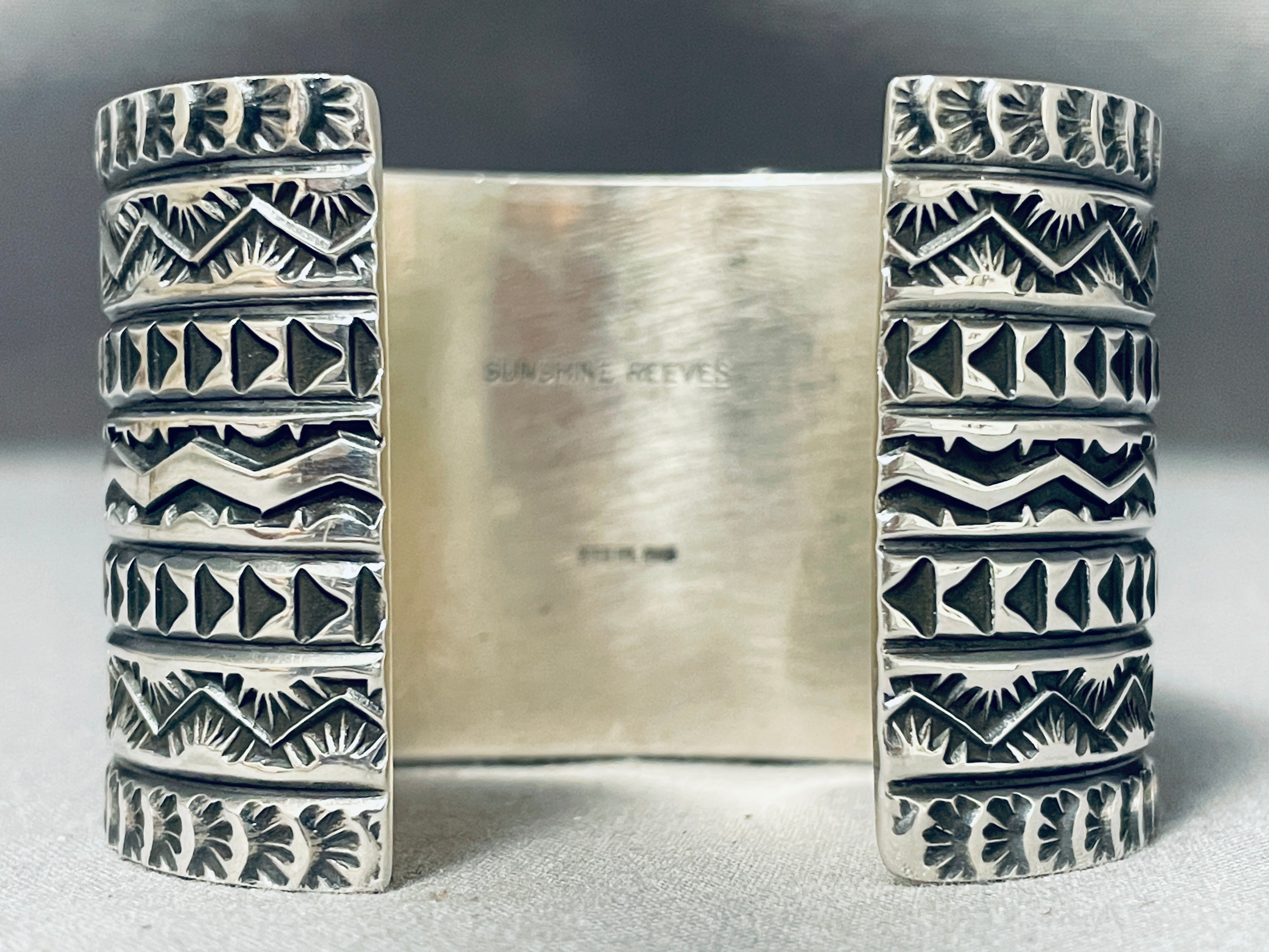 124 Gram Monster Men's Navajo Sterling Silver Bracelet with Green Turquoise - Handcrafted Native American Jewelry for Gifts, Fashion & Ceremonial Wear
