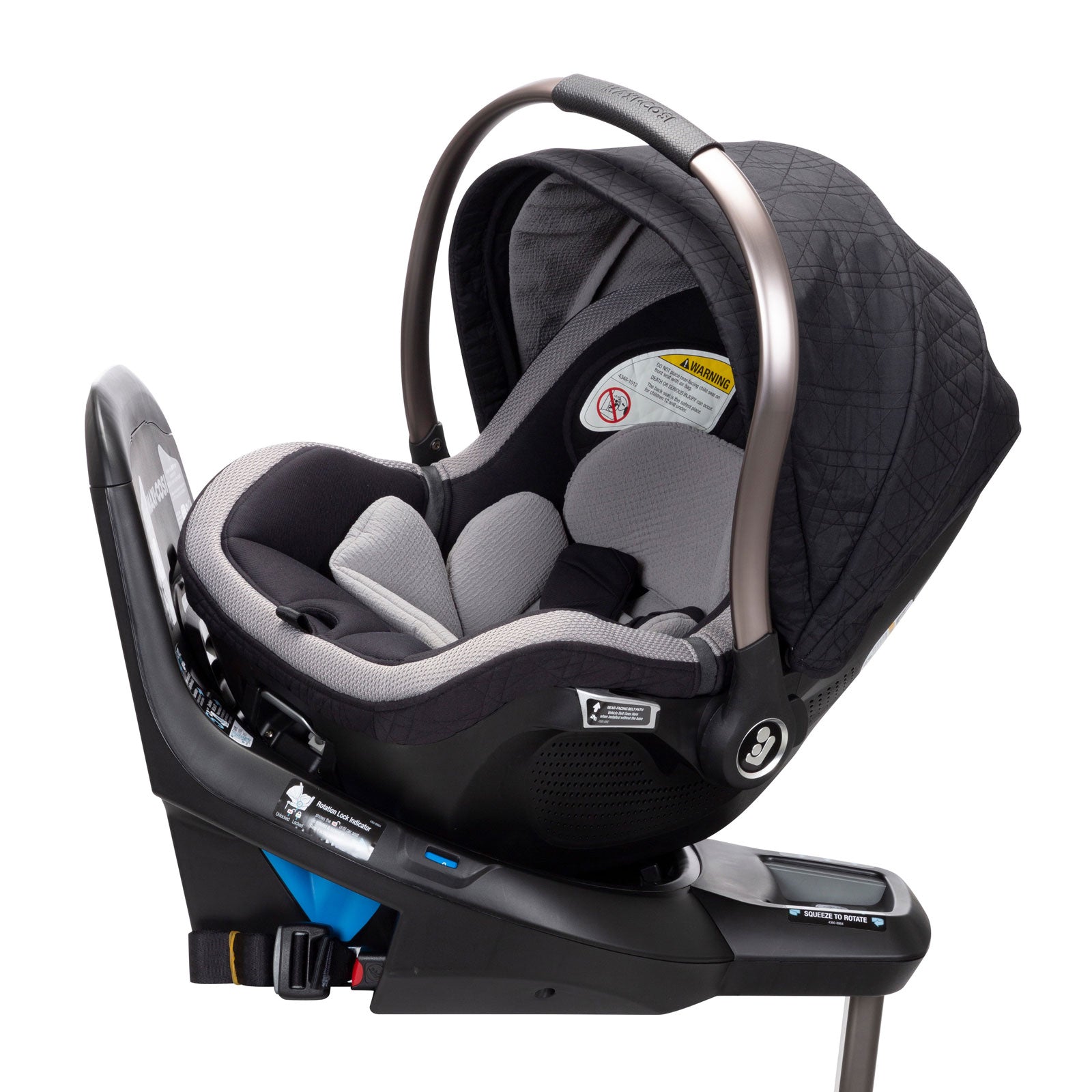Maxi Cosi Peri 180 Rotating Infant Car Seat - 360° Swivel Base for Easy Entry & Exit - Rear & Forward Facing - For Babies 4-35 lbs - Perfect for Travel & Daily Commute