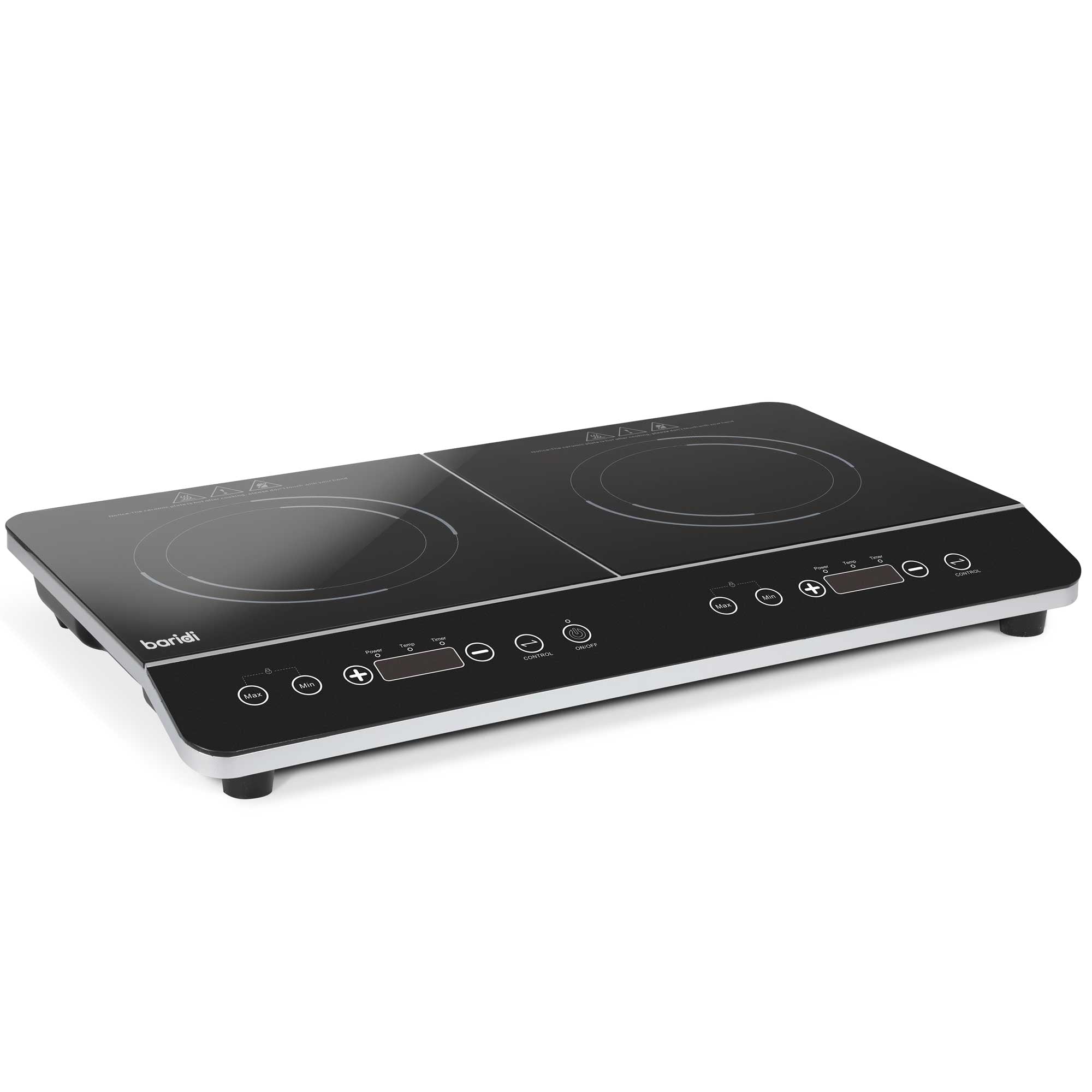 Baridi Portable Induction Hob - 2 Burner Cooktop, 2800W Power, 10 Heat Settings, Timer Function, Black DH146 | Perfect for Home, Kitchen, Camping & Outdoor Cooking