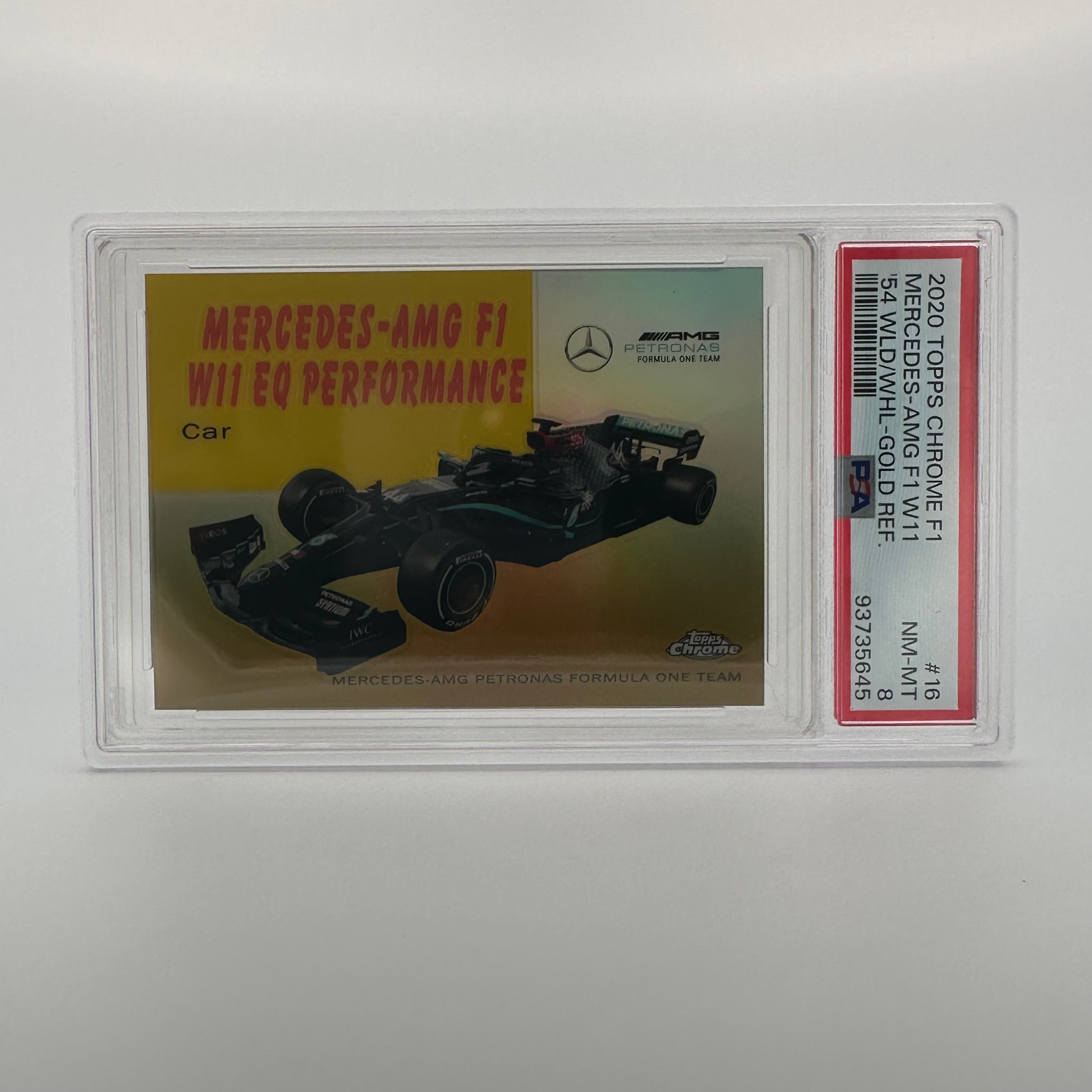 2020 Topps Chrome F1 PSA 8 Mercedes AMG #54W 16/50 Gold Parallel - Rare Trading Card for Collectors, Sports Memorabilia & F1 Racing Fans